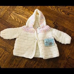 Delicious Hand made knit Hoodie sweater.